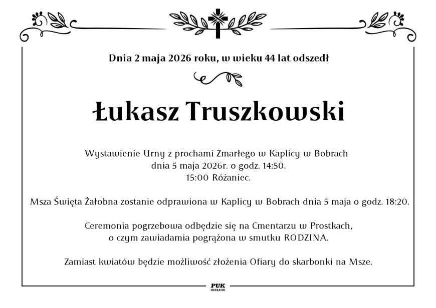 Łukasz Truszkowski - nekrolog